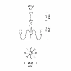 Viadurini Lighting Klassische Kronleuchter-Artisan 8-flammiger Kronleuchter aus venezianischem Rauchglas Made in Italy - Vittoria