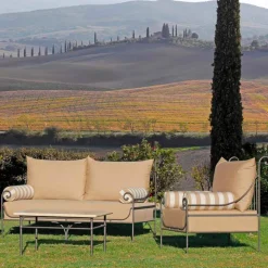 Viadurini in the Garden Garten Lounge Set-Artisan Garden Lounge mit Eisenstruktur Made in Italy - Lisotto