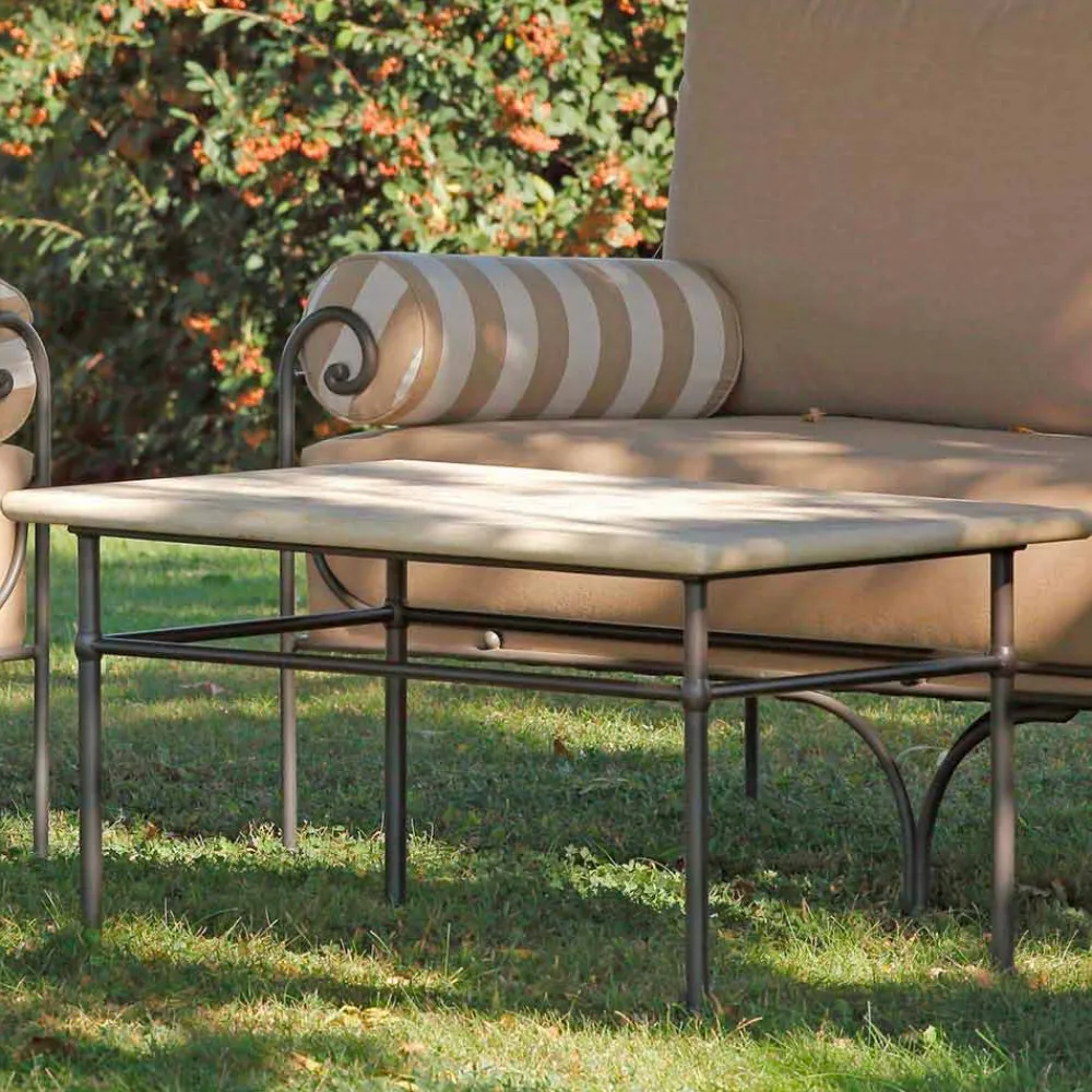 Viadurini in the Garden Garten Lounge Set-Artisan Garden Lounge mit Eisenstruktur Made in Italy - Lisotto