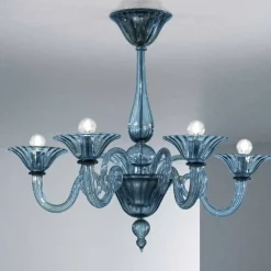 Viadurini Lighting Klassische Kronleuchter-Artisan Glass Kronleuchter mit 5 Lichtern aus Venedig, Made in Italy - Margherita