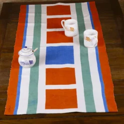 Viadurini by Marchi 1633 Runner-Artisan Hanf Tischläufer Handgemalte italienische Kunst Unikat