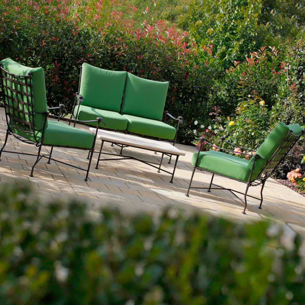 Viadurini in the Garden Garten Lounge Set-Artisan Outdoor-Wohnzimmer in Eisen-Graphit-Finish Made in Italy - Lietta