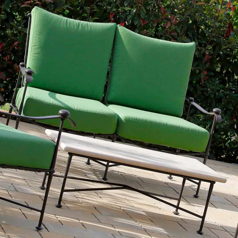 Viadurini in the Garden Garten Lounge Set-Artisan Outdoor-Wohnzimmer in Eisen-Graphit-Finish Made in Italy - Lietta