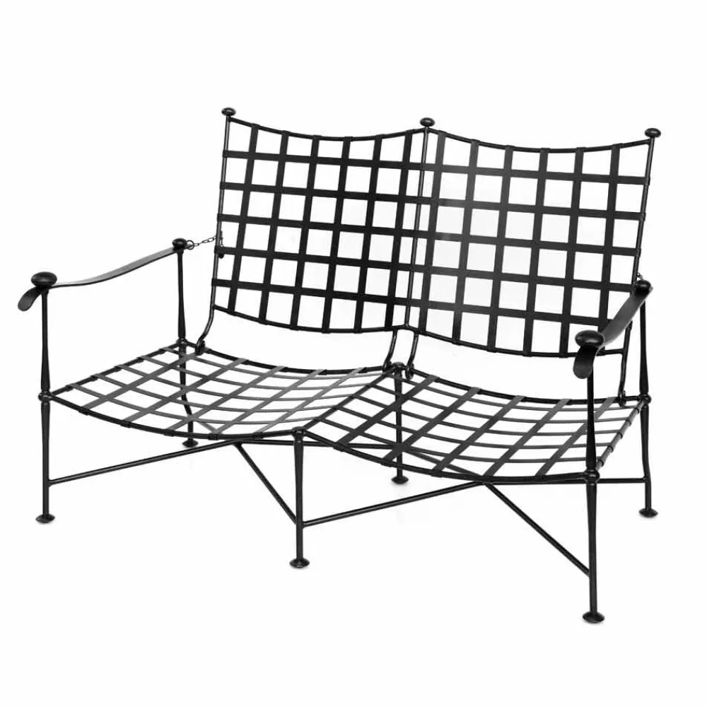 Viadurini in the Garden Garten Lounge Set-Artisan Outdoor-Wohnzimmer in Eisen-Graphit-Finish Made in Italy - Lietta