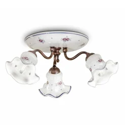 Ferroluce Vintage Deckenleuchten-Artisan Vintage Deckenlampe aus Eisen und handbemalter Keramik - Chieti