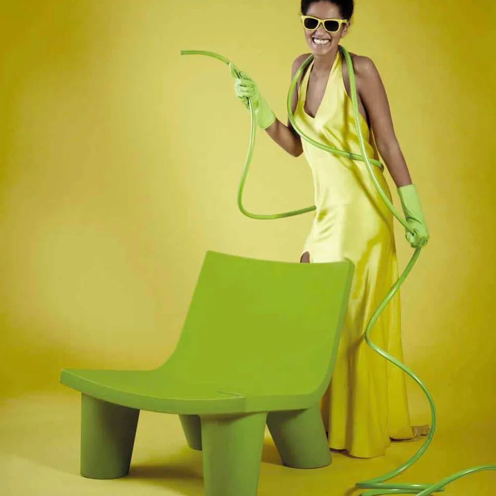 SLIDE Sessel Kunststoff|Moderne Sessel-Außen- / Innenfarbsessel Low Lita in Italien hergestellt