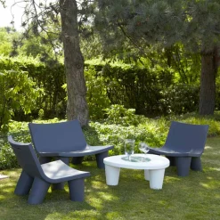 SLIDE Sessel Kunststoff|Moderne Sessel-Außen- / Innenfarbsessel Low Lita in Italien hergestellt