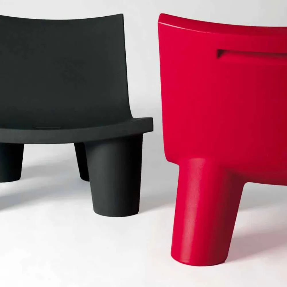 SLIDE Sessel Kunststoff|Moderne Sessel-Außen- / Innenfarbsessel Low Lita in Italien hergestellt