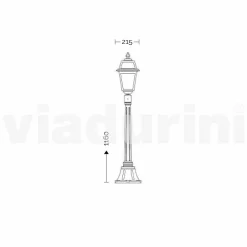 Viadurini Lighting Gartenlampion-Außen niedriger Laternenpfahl aus Aluminium, hergestellt in Italien, Kristel