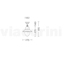 Viadurini Lighting Gartenlaternen-Außendeckenleuchte aus Aluminium im Vintage-Stil, hergestellt in Italien – Cassandra