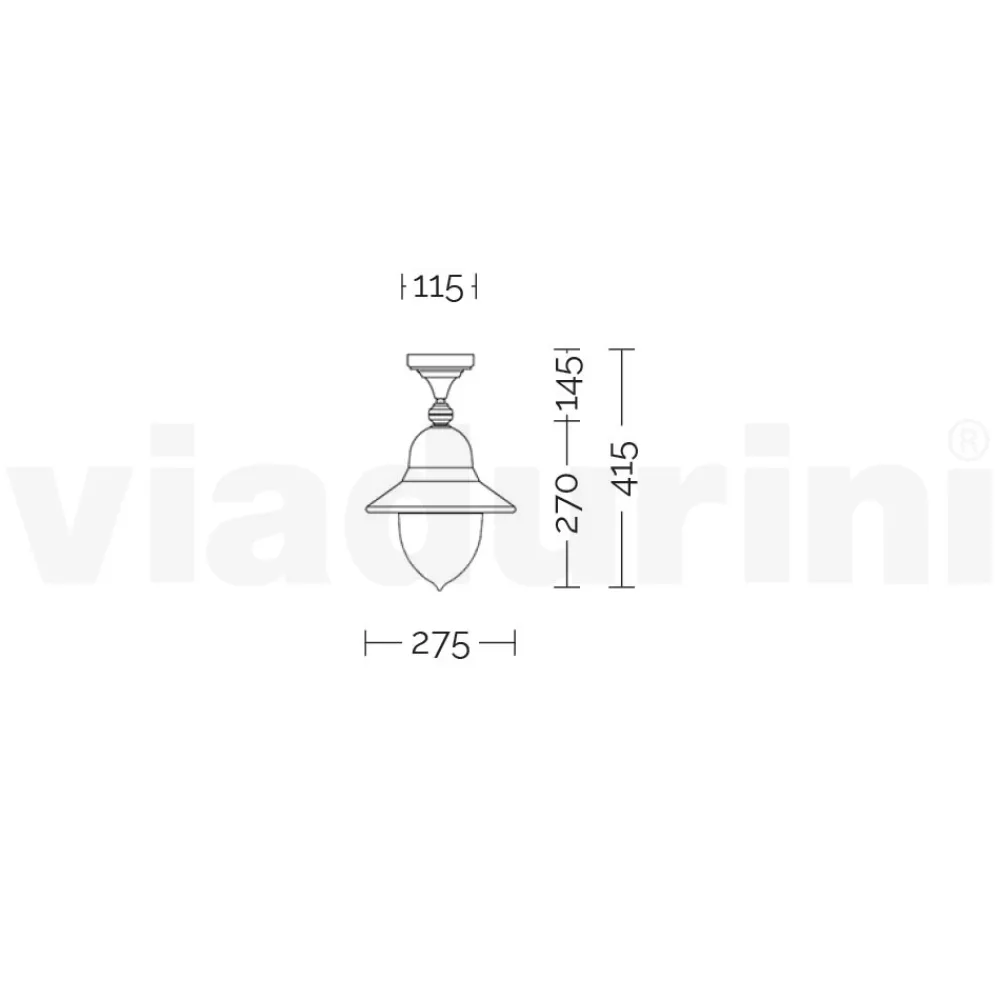 Viadurini Lighting Gartenlaternen-Außendeckenleuchte aus Aluminium im Vintage-Stil, hergestellt in Italien – Cassandra