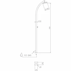 Viadurini in the Garden Gartendusche-Außendusche aus Stahl mit Mixer und rundem Duschkopf Made in Itay - Yuki