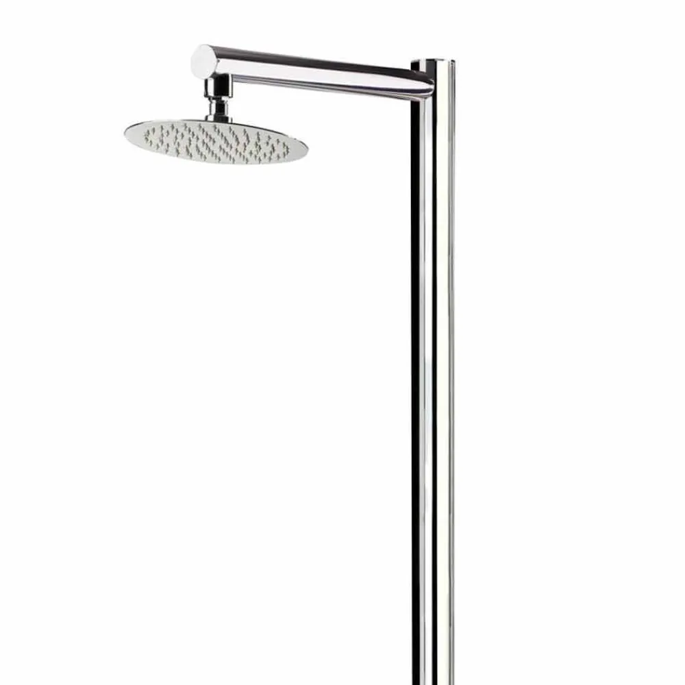 Viadurini in the Garden Gartendusche-Außendusche aus verchromtem Edelstahl mit Fußwaschmaschine Made in Italy - Modeo