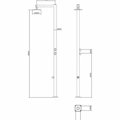 Viadurini in the Garden Gartendusche-Außendusche aus verchromtem Edelstahl mit Fußwaschmaschine Made in Italy - Modeo