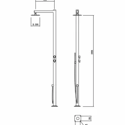 Viadurini in the Garden Gartendusche-Außendusche aus verchromtem Edelstahl mit Handbrause Made in Italy - Modeo