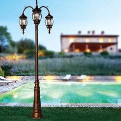 Viadurini Lighting Gartenlampion-Außenlampe 3 Lichter im Vintage-Stil aus Aluminium, hergestellt in Italien – Leona