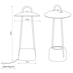Viadurini Lighting Design Beleuchtung-Außenlampe mit Pflanzgefäß aus Ton, Aluminium und Messing - Cappello