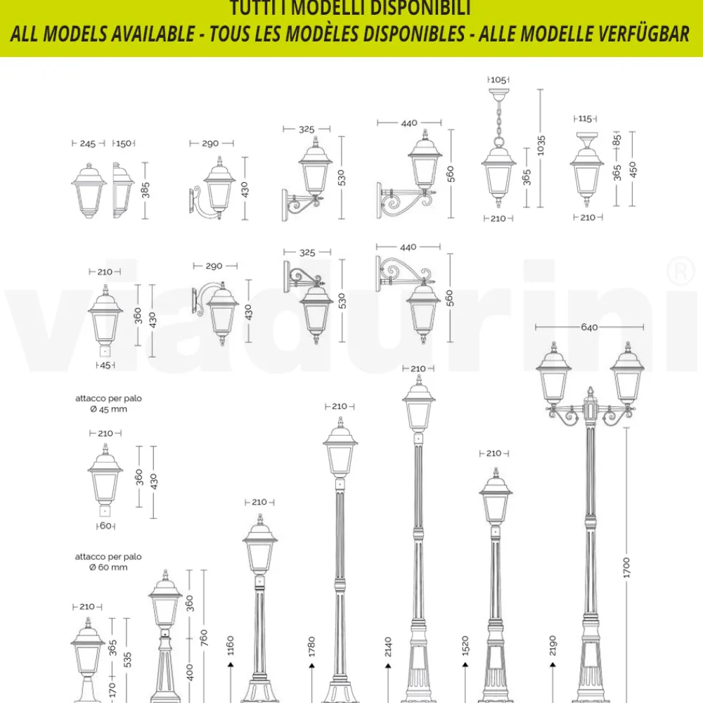 Viadurini Lighting Gartenlaternen-Außenlaterne aus Aluminiumdruckguss und Glasdiffusor - Scintilla
