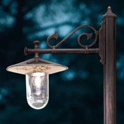 Ferroluce Gartenlampion-Außenlaterne aus klassischem, handbemaltem, verziertem Aluminium – Genua