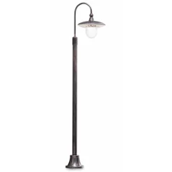 Ferroluce Gartenlampion-Außenlaterne aus schwarzem Aluminium und handgemalten Blumen - Latina