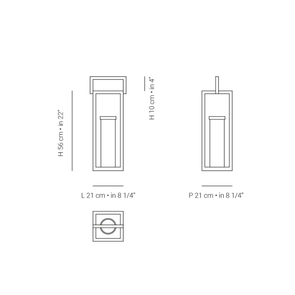Viadurini Lighting Gartenlaternen-Außenlaterne mit schwarzer Aluminiumstruktur Made in Italy - Eve