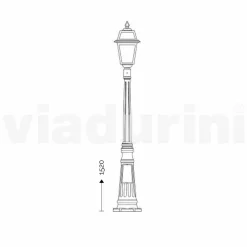 Viadurini Lighting Gartenlampion-Außenlaternenpfahl aus Aluminiumdruckguss, hergestellt in Italien, Kristel