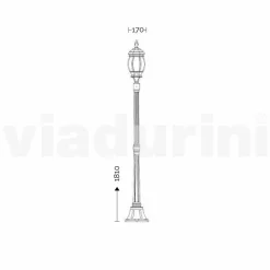 Viadurini Lighting Gartenlampion-Außenlaternenpfahl aus Aluminiumdruckguss, made in Italy, Anika