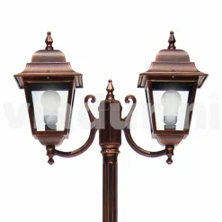 Viadurini Lighting Gartenlampion-Außenleuchte mit zwei Leuchten aus Aluminium, hergestellt in Italien, Aquilina