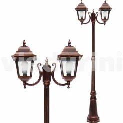 Viadurini Lighting Gartenlampion-Außenleuchte mit zwei Leuchten aus Aluminium, hergestellt in Italien, Aquilina