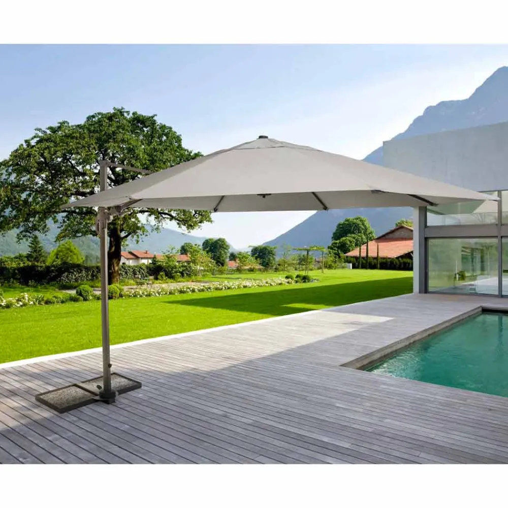 Viadurini in the Garden Gartenschirm-Außenschirm, Durchmesser 3,5 m in Polyester mit Aluminiumstange - Linfa