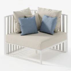 Viadurini in the Garden Gartensofas-Außensessel mit rechter Ecke aus Aluminium und Gurten Made in Italy - Juliediv