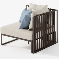 Viadurini in the Garden Gartensofas-Außensessel mit rechter Ecke aus Aluminium und Gurten Made in Italy - Juliediv