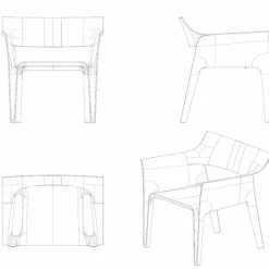 Vondom Sessel Kunststoff-Außensessel Pedrera von , Designer Eugeni Quitllet, 4 Stück