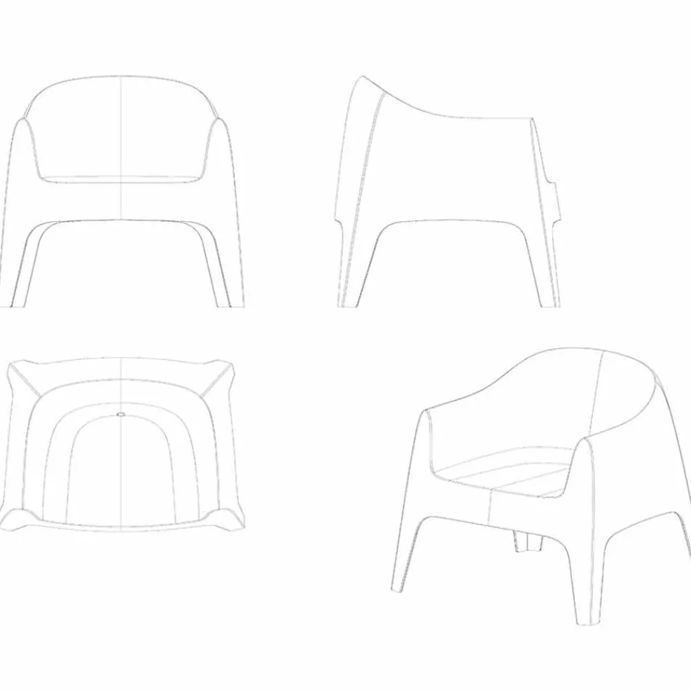 Vondom Sessel Kunststoff-Außensessel Solid Kollektion von , Designer Archirivolto, 4 Stück