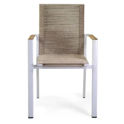 Viadurini in the Garden Gartenstühle Metall-Außenstuhl aus Aluminium, Sitz und Rückenlehne aus Seil - Detail