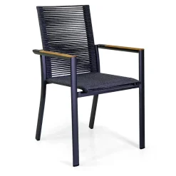 Viadurini in the Garden Gartenstühle Metall-Außenstuhl aus Aluminium, Sitz und Rückenlehne aus Seil - Detail