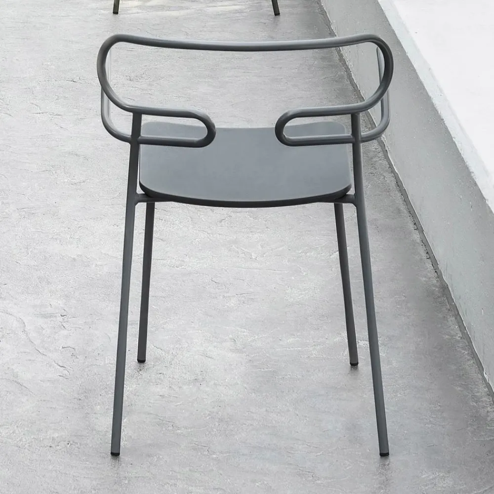 Viadurini in the Garden Gartenstühle Metall-Außenstuhl aus Metall und Polyurethan Hergestellt in Italien, 2 Stück - Trosa