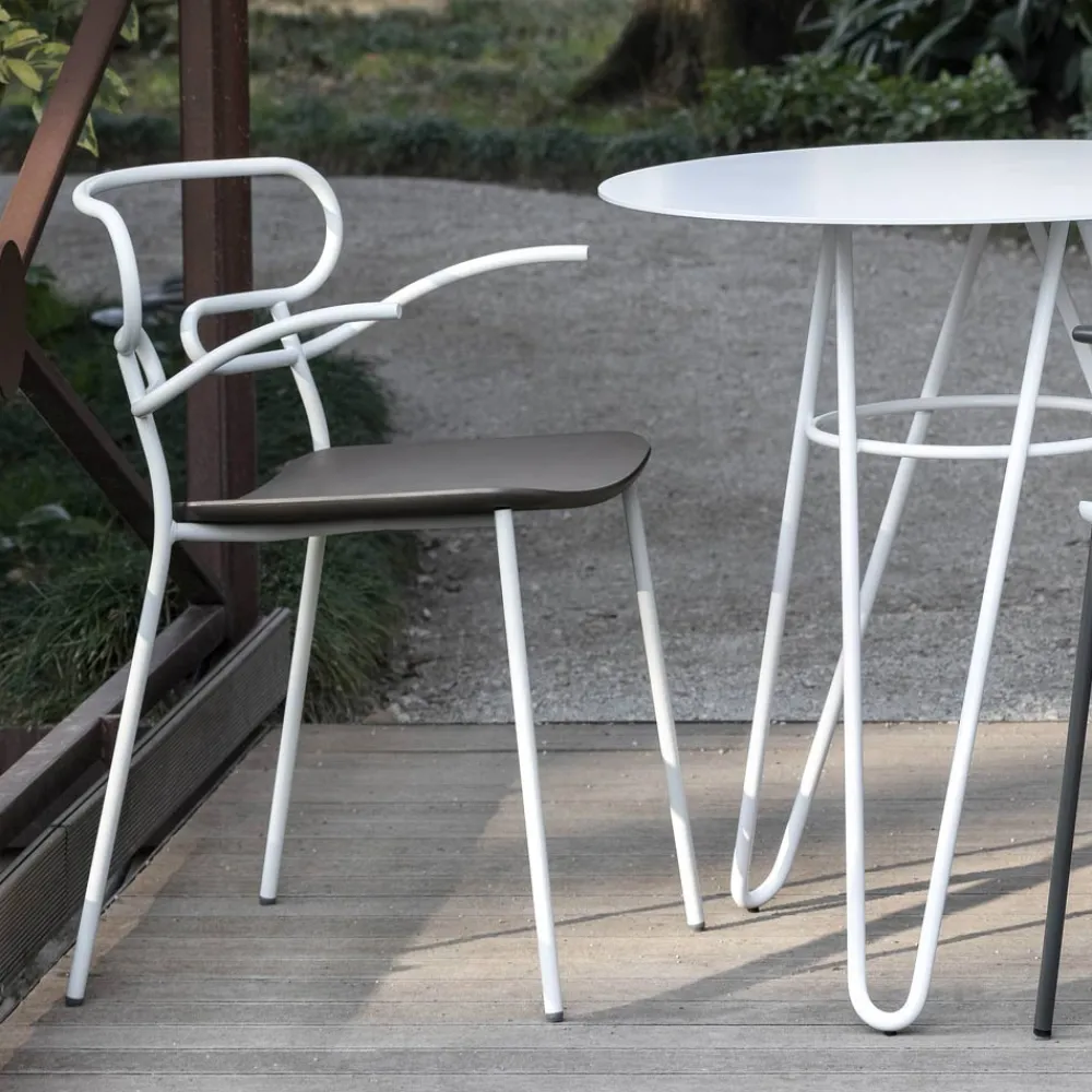 Viadurini in the Garden Gartenstühle Metall-Außenstuhl aus Metall und Polyurethan Hergestellt in Italien, 2 Stück - Trosa