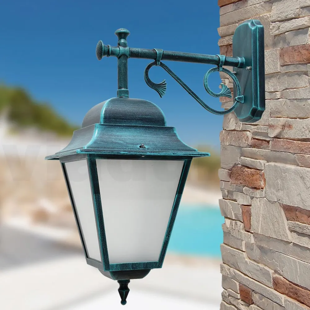 Viadurini Lighting Gartenlaternen-Außenwandlaterne aus Aluminium und sandgestrahltem Glas - Alchemist