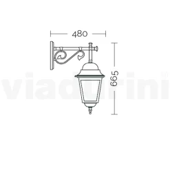 Viadurini Lighting Gartenlaternen-Außenwandlaterne aus Aluminium und sandgestrahltem Glas - Alchemist