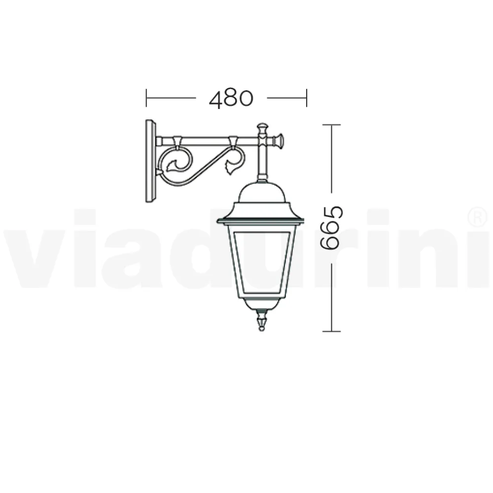 Viadurini Lighting Gartenlaternen-Außenwandlaterne aus Aluminium und sandgestrahltem Glas - Alchemist