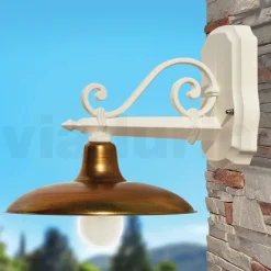 Viadurini Lighting Garten-Wandlampen-Außenwandleuchte aus Aluminium und Messing, hergestellt in Italien – Adela