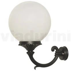 Viadurini Lighting Garten-Wandlampen-Außenwandleuchte aus Aluminium mit opaler Acrylkugel - Trovaanthrazit