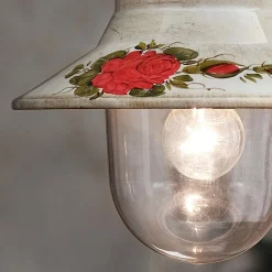 Ferroluce Garten-Wandlampen-Außenwandleuchte aus handbemaltem weißem Aluminium - Imperia