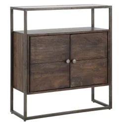 Viadurini Living Anrichte-Aufbewahrungsschrank aus Eisen und Akazienholz im Industriestil - Cacio