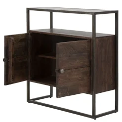 Viadurini Living Anrichte-Aufbewahrungsschrank aus Eisen und Akazienholz im Industriestil - Cacio