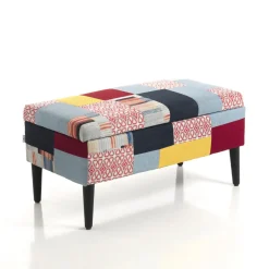 Viadurini Living Truhen Und Sitztruhe-Aufbewahrungstruhe aus Patchworkstoff – Bromo