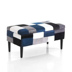 Viadurini Living Truhen Und Sitztruhe-Aufbewahrungstruhe aus Patchworkstoff – Bromo