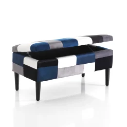 Viadurini Living Truhen Und Sitztruhe-Aufbewahrungstruhe aus Patchworkstoff – Bromo