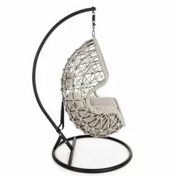 Viadurini in the Garden Metallsessel-Aufhängender Outdoor-Sessel aus gewebtem Seil mit Stahlsockel - Soja